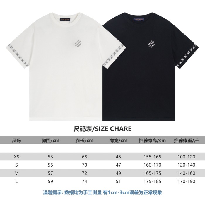Louis Vuitton Luxury Brand Men Womens Short Sleeve T-Shirt Short-Sleeved Cotton Crewneck 1AFQSE   