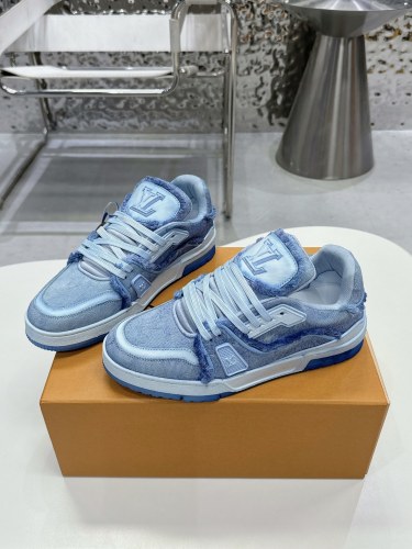 Louis Vuitton Mens Shoes Fashion Sneakers Design Luxury Brand LV TRAINER SNEAKER 1ABLVV Mix of materials with Original Box 1ABLUR  