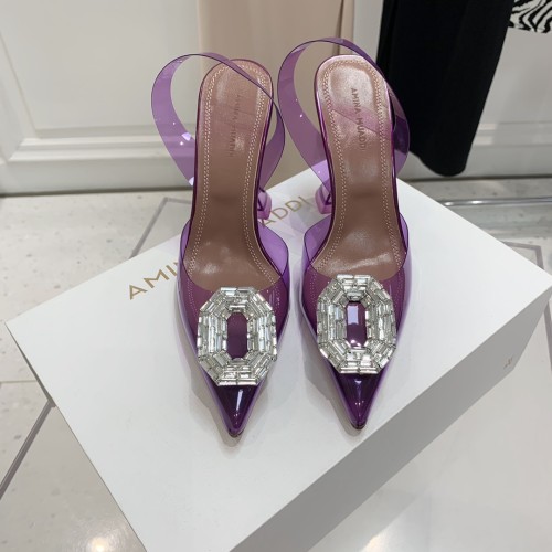 Amina Muaddi Womens Shoes Sandals Slippers Luxury Brand Fashion Pumps for Women with Original Box 9cm Heel
