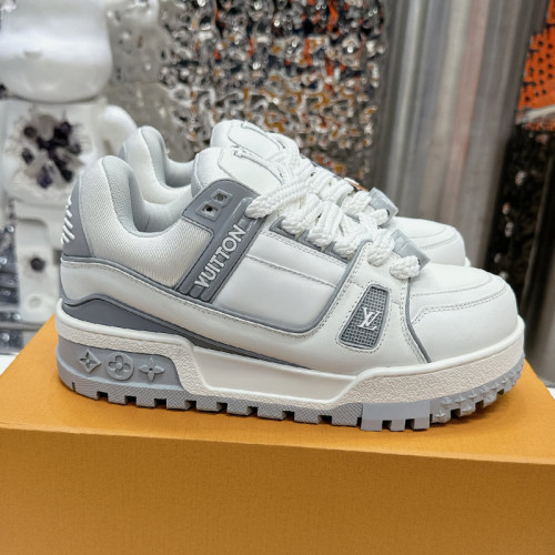 Louis Vuitton Mens Shoes Fashion Sneakers Design Luxury Brand LV TRAINER SNEAKER 1ABLVV Mix of materials with Original Box 1ABLUR  