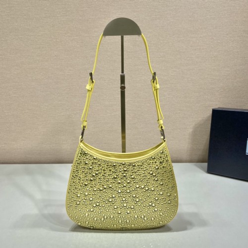 Prada Womens Shoulder Bags Leather Shopping Bag with Original Box
