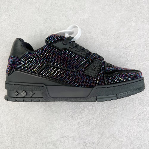 Louis Vuitton Mens Shoes Fashion Sneakers Design Luxury Brand LV TRAINER SNEAKER Mix of materials with Original Box 1AB9XJ  