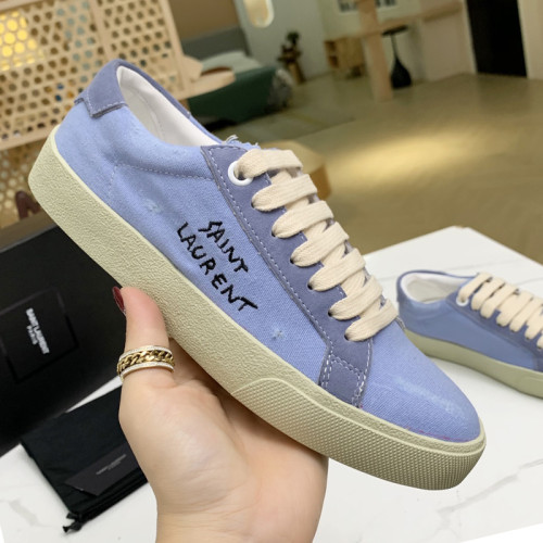 Yves Saint Laurent YSL Women Shoes Casual Luxury Brand COURT CLASSIC SL/06 EMBROIDERED SNEAKERS IN LEATHER with Original Box 61064908G109061