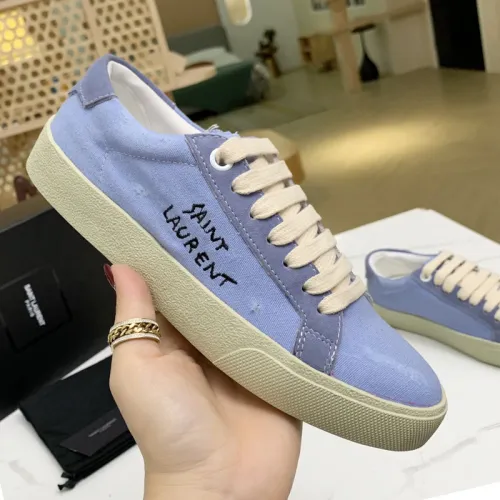 Yves Saint Laurent YSL Women Shoes Casual Luxury Brand COURT CLASSIC SL/06 EMBROIDERED SNEAKERS IN LEATHER with Original Box 61064908G109061