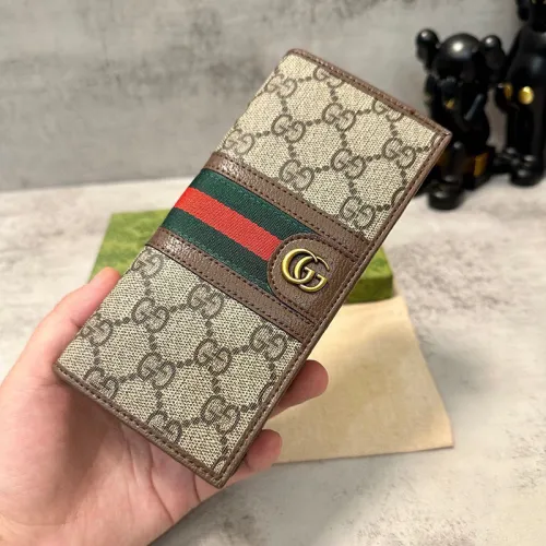 Gucci Mens Womens Unisex Wallet Ophidia GG Beige And Ebony Card-Holder With Web Detail In Gg Supreme Canvas Man Luxury Brand with Box