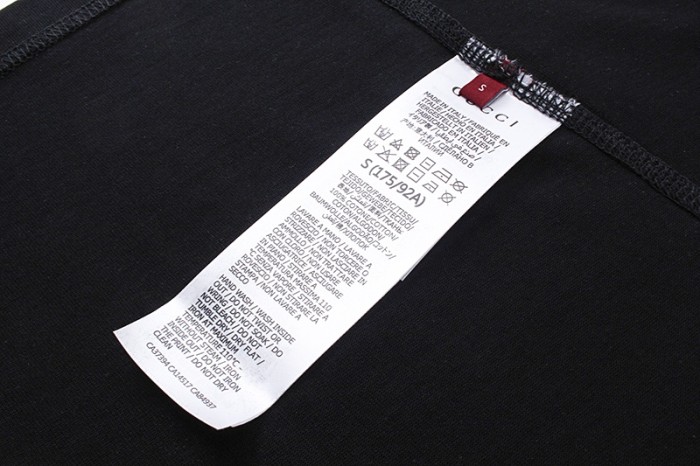 Gucci Luxury Brand Women Mens Short Sleeve T-Shirt COTTON JERSEY T-SHIRT BLACK GUCCI PRINT   