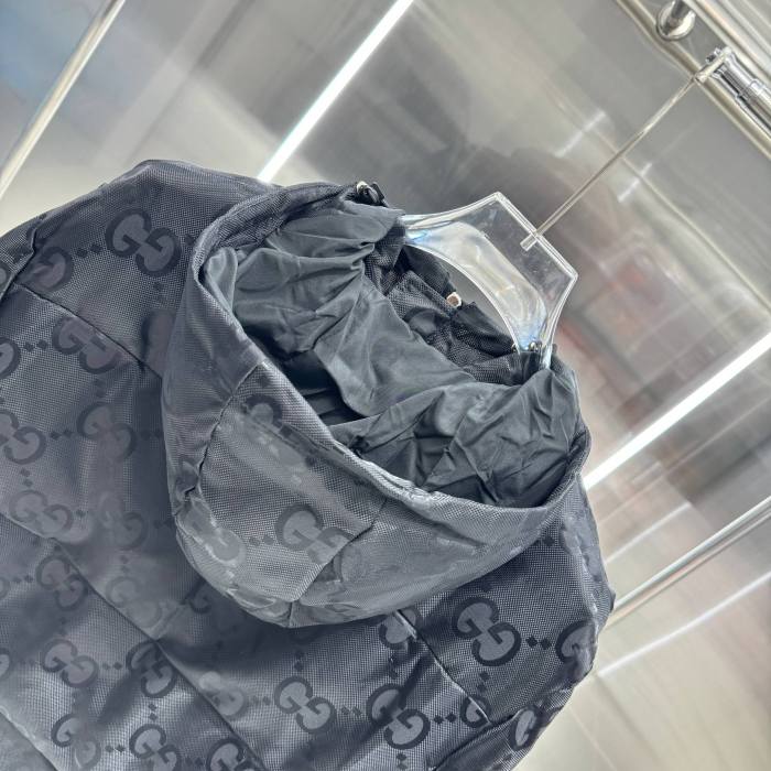Gucci Men Womens Coat Luxury Brand Mens Hoodie Down Jacket Jumbo GG Down Jacket in Black Top Quality   