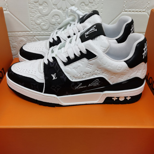 Louis Vuitton Mens Shoes Fashion Sneakers Design Luxury Brand LV TRAINER SNEAKER Mix of materials with Original Box 1A9JI9