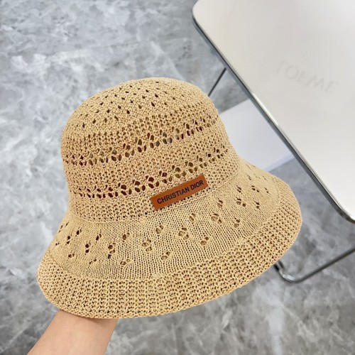 Dior Womens Bucket Hat Straw Hat Luxury Brand Design Dior Cap with Original Box  
