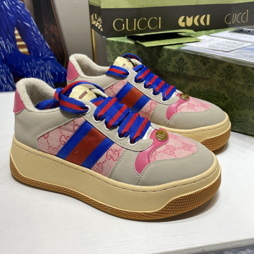 Gucci Womens Shoes Sneakers Luxury Brand Women's Screener trainer with Web in beige leather with Original Box Whatsapp 