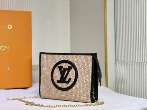 Louis Vuitton Womens Bags Shoulder Bag Clutch Luxury Brand Fashion Type Toiletry Pouch On Chain M81366  