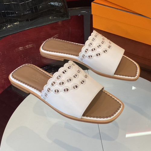 Hermes Womens Shoes Extra Slippers Genuine Leather Sole Casual Fashion Slipper Luxury Brand with Original Box