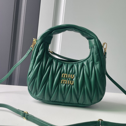 MiuMiu Womens Fashion Handbags Matelassé Shoulder Bag Leather Luxury Brand Miu Miu Wander Matelasse Nappa Leather Hobo Bag  