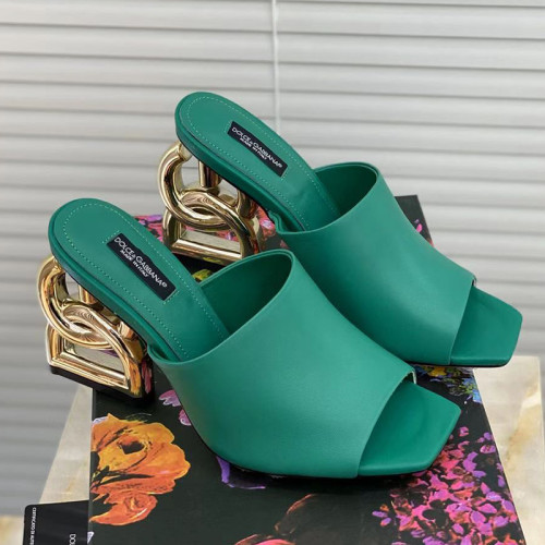 Dolce&Gabbana Womens Shoes Sandals Slippers Luxury Brand Fashion leather sandals with DG Pop 9cm heel with Original Box Whatsapp 