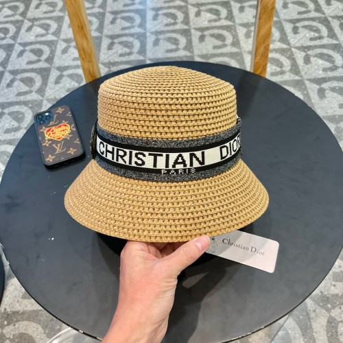 Dior Womens Straw Hat Bucket Hat Luxury Brand Design Dior Cap with Original Box  