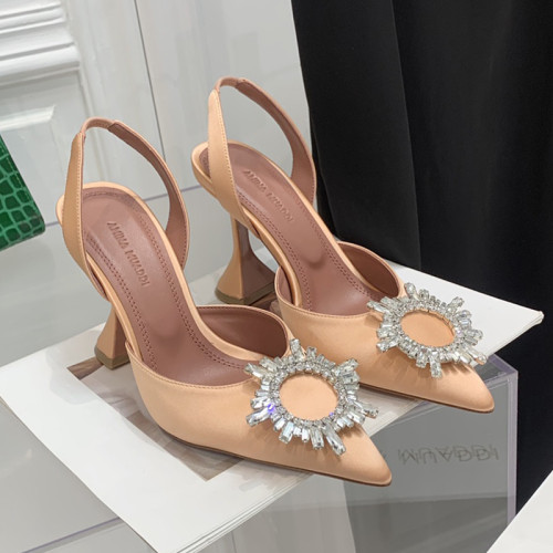 Amina Muaddi Womens Shoes Sandals Slippers Luxury Brand Fashion Pumps for Women with Original Box 9cm Heel