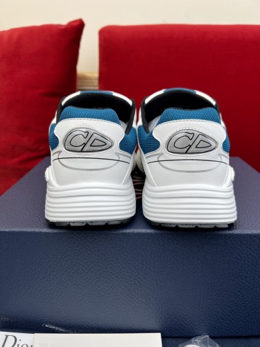 Dior Mens Shoes Sneakers Luxury Brand B30 SNEAKER Blue Mesh and White Technical Fabric 3SN279ZRD_H065 with Original Box Whatsapp 