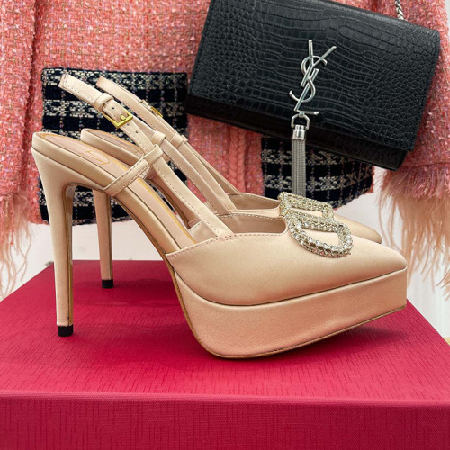 Valentino Garavani Women Fashion Shoes Pumps Luxury Brand Vlogo Signature Calfskin with Original Box 10cm Heel