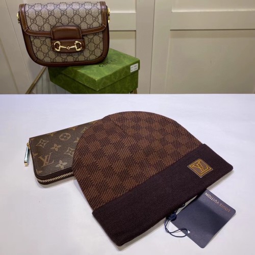 Louis Vuitton Womens Mens Cap Knit Hat Luxury Brand with Original Box  