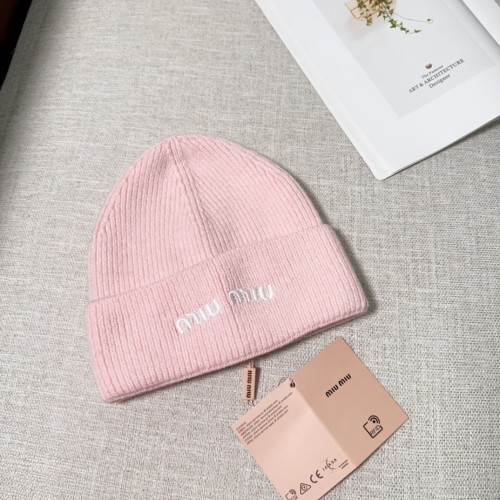 Miumiu Womens Cap Knit Hat Luxury Brand with Original Box  