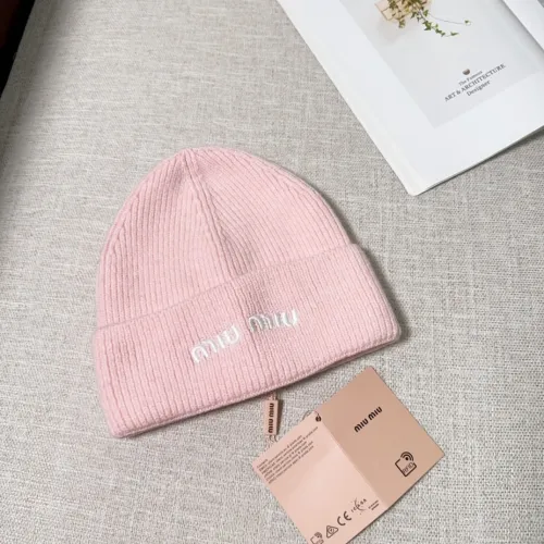 Miumiu Womens Cap Knit Hat Luxury Brand with Original Box  