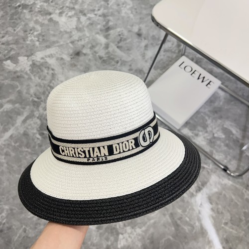 Dior Womens Bucket Hat Straw Hat Luxury Brand Design Dior Cap with Original Box  