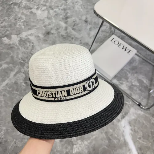 Dior Womens Bucket Hat Straw Hat Luxury Brand Design Dior Cap with Original Box  