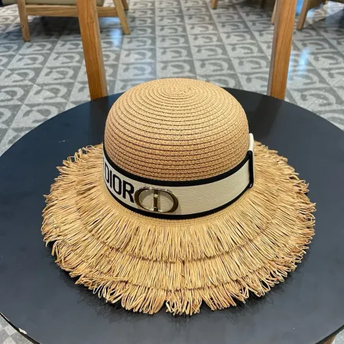 Dior Womens Straw Hat Luxury Brand Design Dior Cap with Original Box  