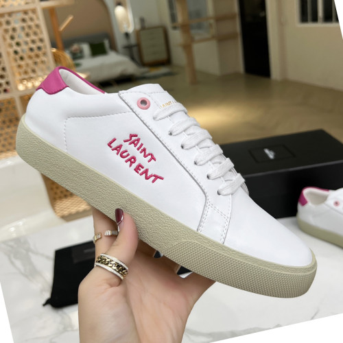 Yves Saint Laurent YSL Women Shoes Casual Luxury Brand COURT CLASSIC SL/06 EMBROIDERED SNEAKERS IN LEATHER with Original Box 61064908G109061