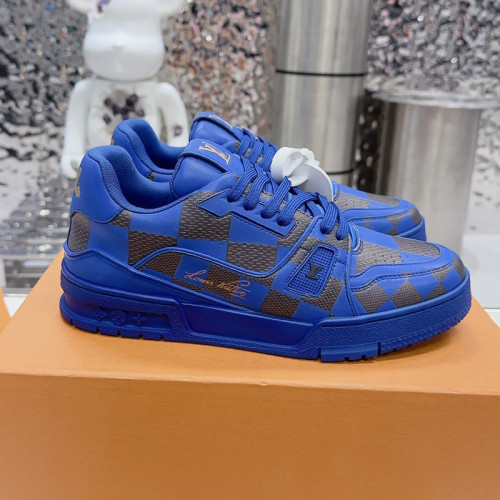 Louis Vuitton Mens Shoes Fashion Sneakers Design Luxury Brand LV TRAINER SNEAKER 1ABLVV Mix of materials with Original Box 1ABLUR  