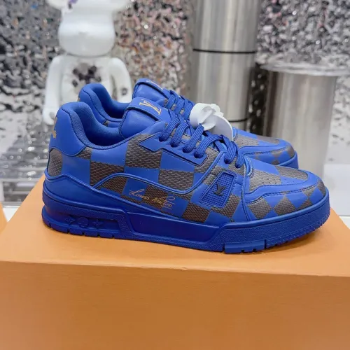 Louis Vuitton Mens Shoes Fashion Sneakers Design Luxury Brand LV TRAINER SNEAKER 1ABLVV Mix of materials with Original Box 1ABLUR  