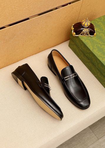 Gucci Mens Shoes Leather Design Luxury Brand Business Dress Shoes for Men with Original Box