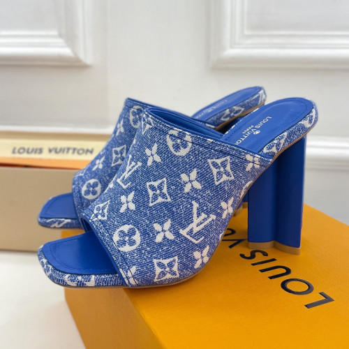 Louis Vuitton Womens Shoes Sandals Slippers Luxury Brand SILHOUETTE MULE 1A9PX4 Monogram denim with Original Box