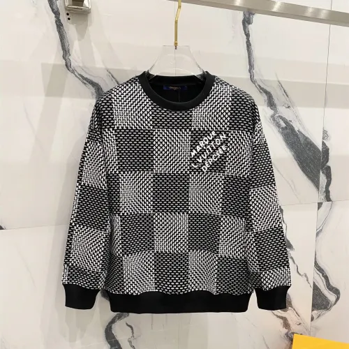 Louis Vuitton Womens Mens Long Sleeve Sweatshirt Luxury Brand Mens Damier Cotton Sweatshirt   