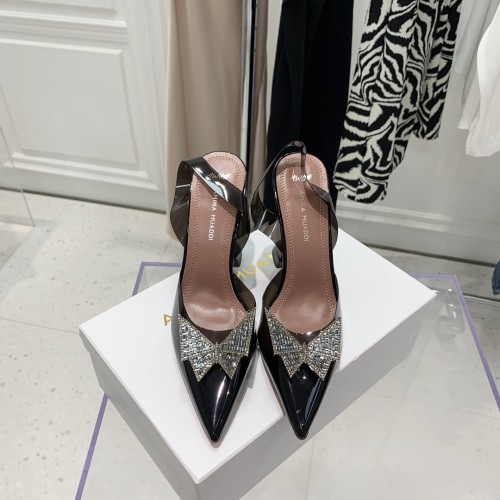 Amina Muaddi Womens Shoes Sandals Slippers Luxury Brand Fashion Pumps for Women with Original Box 9cm Heel