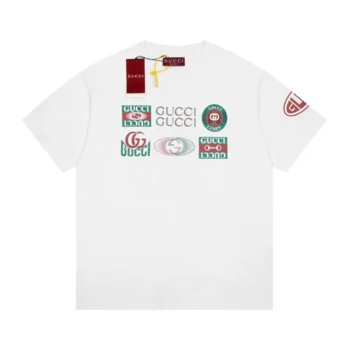 Gucci Luxury Brand Women Mens Short Sleeve T-Shirt COTTON JERSEY T-SHIRT WITH GUCCI PRINT   