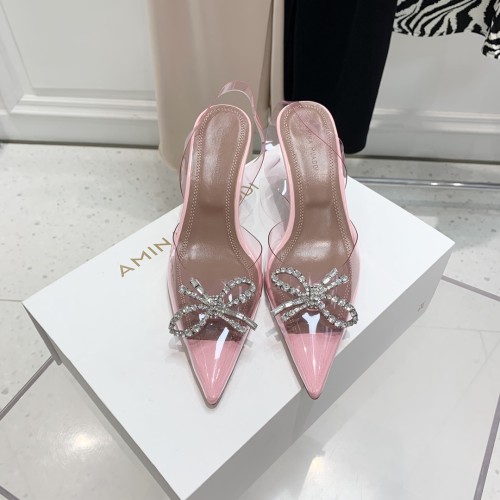 Amina Muaddi Womens Shoes Sandals Slippers Luxury Brand Fashion Pumps for Women with Original Box 9cm Heel
