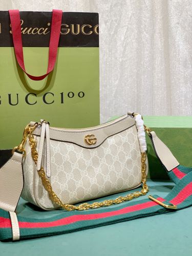 Gucci Womens Bags Shoulder Messenger Bag Luxury Brand Gucci Ophidia small handbag in beige and ebony Supreme with Original Box 735132 FABLE 8881