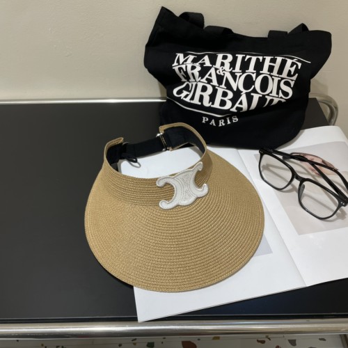 Celine Womens Hats Luxury Brand Design Celine Straw Visor Hat with Original Box  