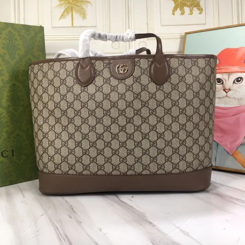 Gucci Womens Bags Shoulder Handbags Luxury Brand Ophidia medium tote bag in beige and ebony Supreme  