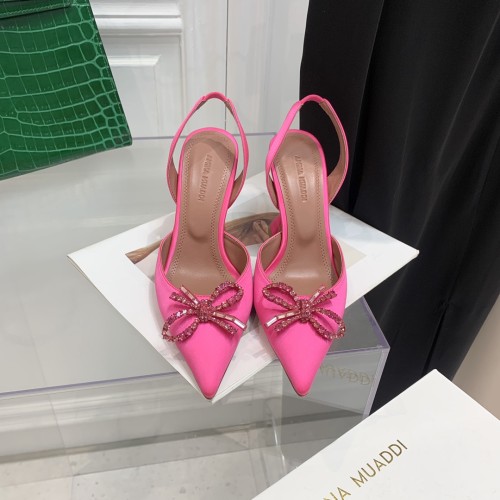 Amina Muaddi Womens Shoes Sandals Slippers Luxury Brand Fashion Pumps for Women with Original Box 9cm Heel