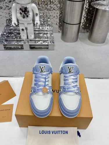Louis Vuitton Mens Shoes Fashion Sneakers Design Luxury Brand LV TRAINER SNEAKER 1ABLVV Mix of materials with Original Box 1ABLUR  