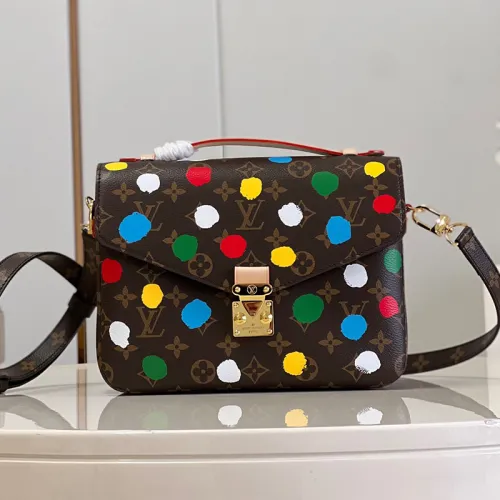 Louis Vuitton Womens Bags Crossbody Bag Luxury Brand LV X YK POCHETTE MÉTIS​ Monogram coated canvas with 3D Painted Dots print with Original Box M46384