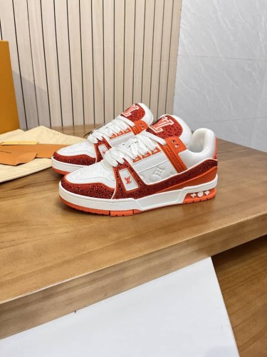 Louis Vuitton Mens Shoes Fashion Sneakers Design Luxury Brand LV TRAINER SNEAKER 1ABLVV Mix of materials with Original Box 1ABLUR