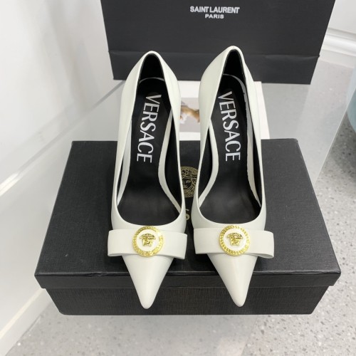 Versace Brand Womens Sandals Shoes Pumps Leather Big Size LA MEDUSA LEATHER PUMPS with 6cm High Platform and 10cm Heel Design