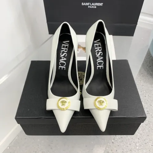 Versace Brand Womens Sandals Shoes Pumps Leather Big Size LA MEDUSA LEATHER PUMPS with 6cm High Platform and 10cm Heel Design