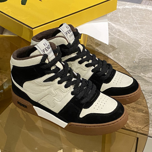 Fendi Mens Shoes Fashion Sneakers Luxury Brand Casual High Top Fendi Trainer Sneakers Match Basse Shoes for Men with Original Box