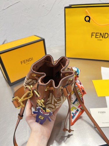 Fendi Womens Bag Shoulder Bags Luxury Brand MON TRESOR Bucket Bag with Original Box