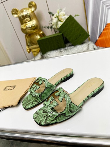 Gucci Womens Shoes Slippers Gucci WOMEN'S INTERLOCKING G CUT-OUT SANDAL Luxury Brand with Original Box 694451 US000 2535  