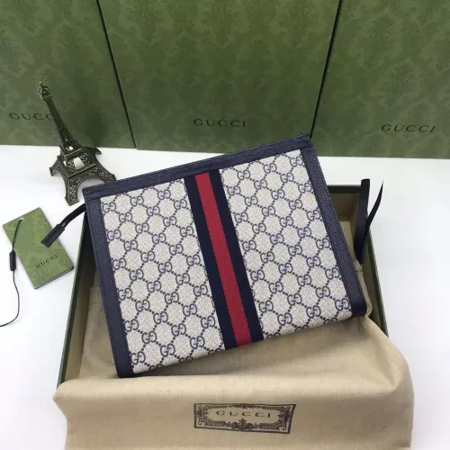 Gucci Womens Mens Unisex Bags Clutch Luxury Brand Ophidia GG pouch in beige and blue Supreme 625549 96IWN 4076